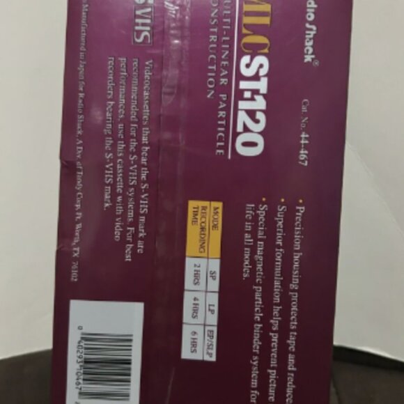 RadioShack S-VHS Super VHS MLC ST-120 2 4 6 Hour Videocassette SEALED - Picture 3 of 3